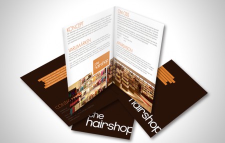 Presentationsbroschyr om företaget The hairshop