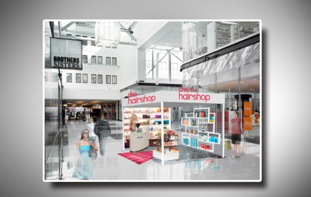 Visualisering av minibutik i galleriagång